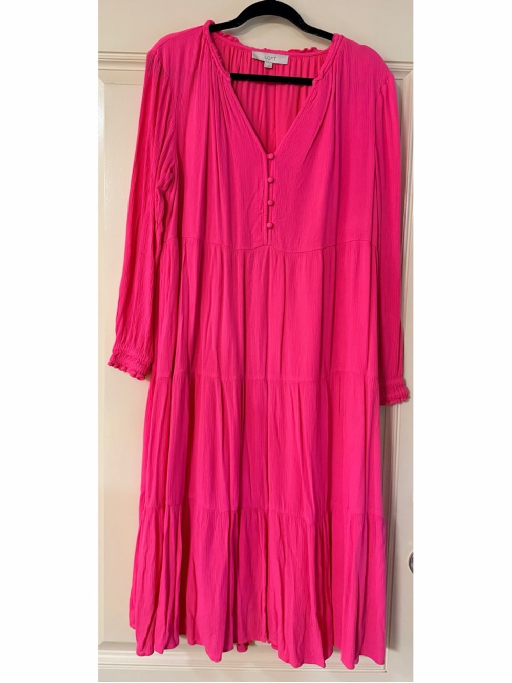 LOFT Bright Pink Maxi Dress